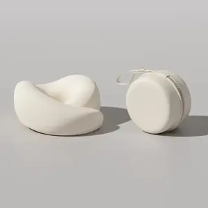 Memory Foam Travel Neck Pillow, Contoured Supportive Head & Neck Cushion for Camping & Travel