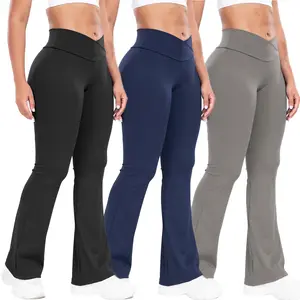 Sportsgirl Flare Leggings for Women - High-Waisted Crossover Yoga Flared Pants Bootcut Casual Gym Workout Clothes Athletic Wear
