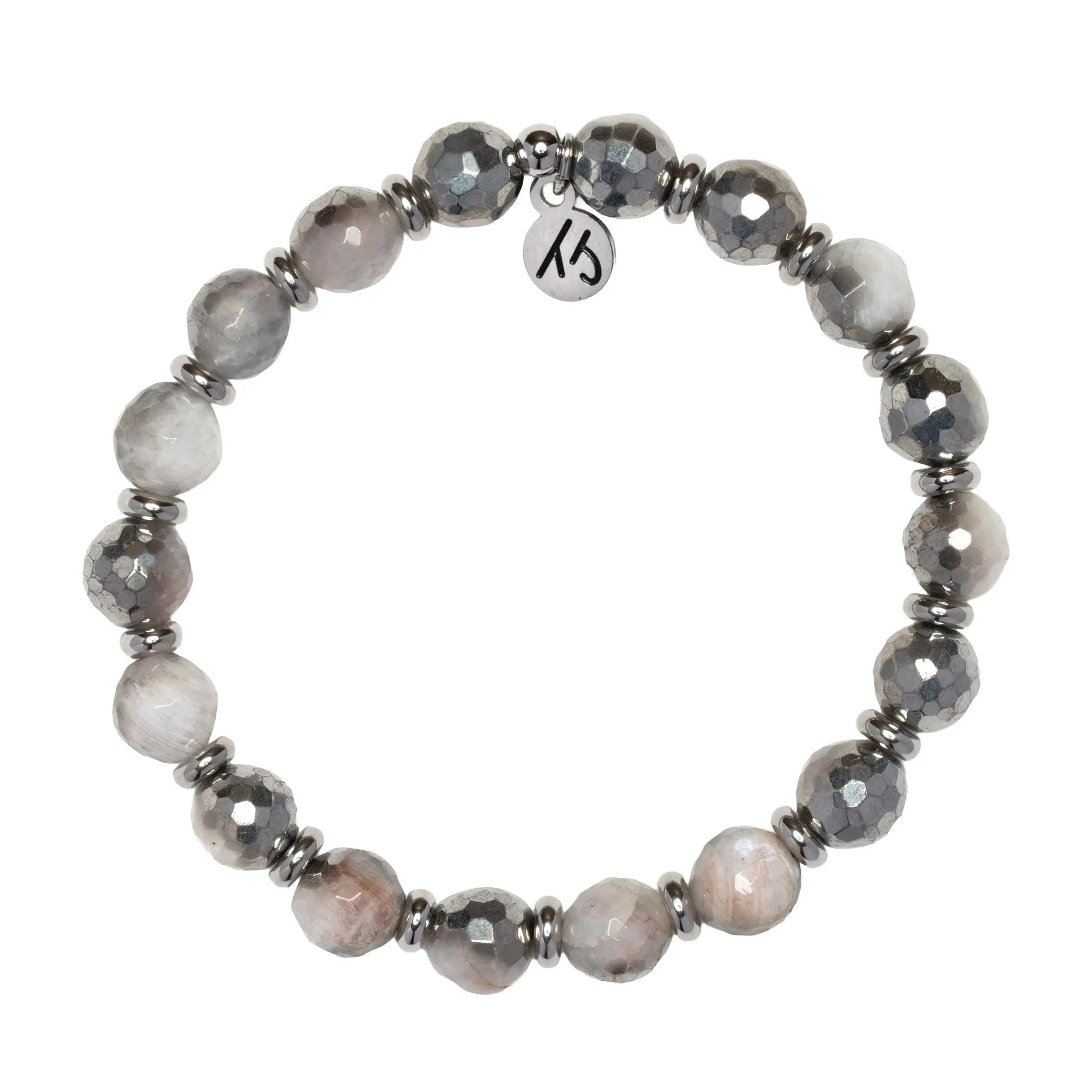 Silver Empowered Elegance Collection- Silver Dipped Moonstone Gemstone Bracelet