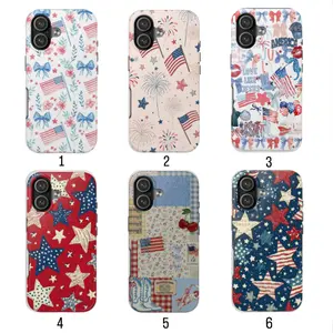 Patriotic Fireworks USA Phone Case, Vintage American Flag Aesthetic Cover, Cute Fourth of July iPhone Case