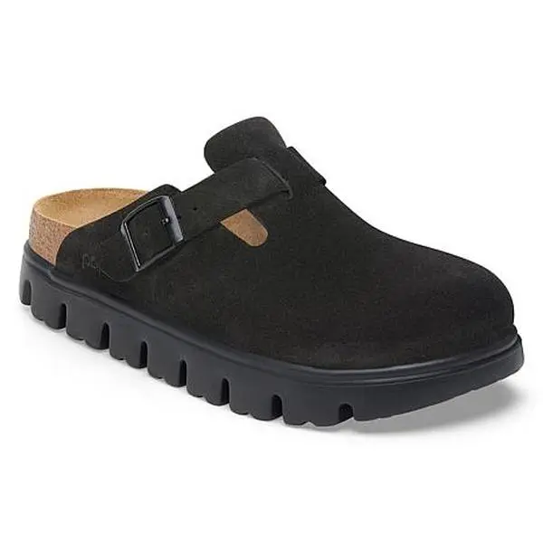 Birkenstock Boston Chunky Suede Clog - Black or Dark Tea