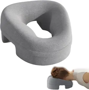 Ergonomic Face Down Pillow for Massage – Memory Foam Face Pillow with Detachable Cover, Ideal for Prone Sleepers, Stomach Sleeping, Post-Eye Surgery Recovery, Spa, and Beach Tanning (Grey)