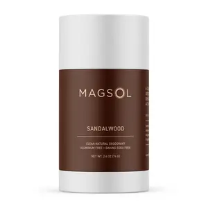 MAGSOL Sandalwood Natural Magnesium Deodorant | Aluminum Free and Baking Soda Free