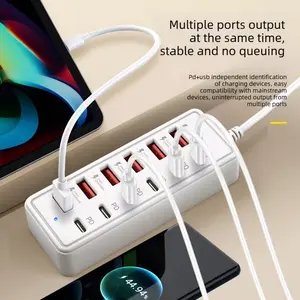 12-Port USB Charging Station, USB Hubs 66W Fast Charger Hub with 6 USB-A + 6 USB-C PD Ports, Multi-Port Desktop Charger & Data Hub for Smartphones, Tablets, Laptops, PD Devices, Compact Power Strip for Home, Office, Desk Setup & Cable Organization