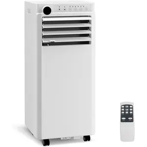 8000 BTU Portable Air Conditioner, 3-in-1 AC Unit – Cools Rooms up to 350 Sq. Ft with Cooling, Dehumidifier & Fan Modes, Includes Remote, LED Display, 1-24H Timer & Window Kit, Ideal for Bedroom, Office.