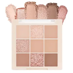 Matte Shimmer Eye Shadow Palette Makeup,Eyeshadow Long Lasting Waterproof Cruelty-Free, 9 Blendable Shades in Smooth Matte and Shimmer Finishes with Gorgeous Pearls for Girls