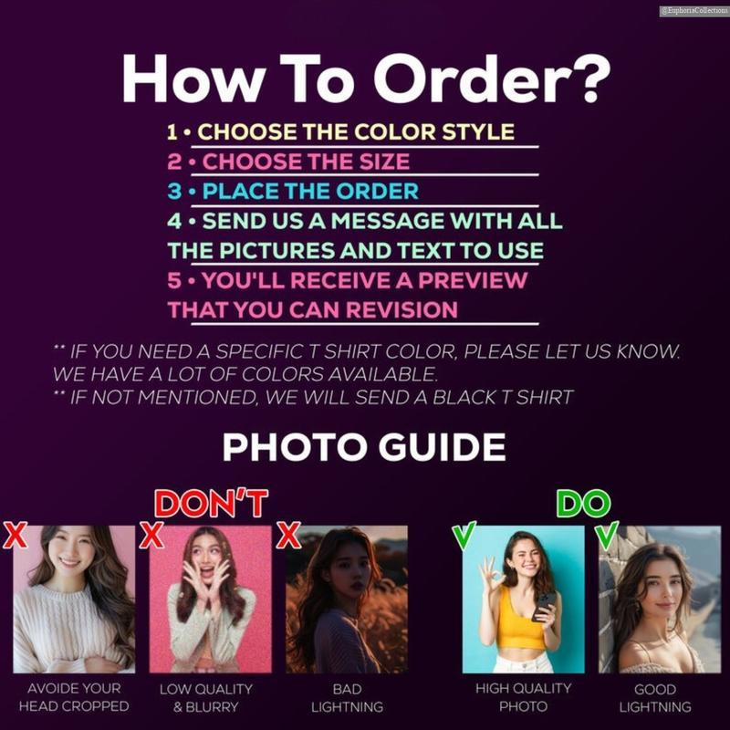 Custom casual crew neck t-shirts, custom front and back printed t-shirts with your image, perfect for summer everyday wear t-shirts