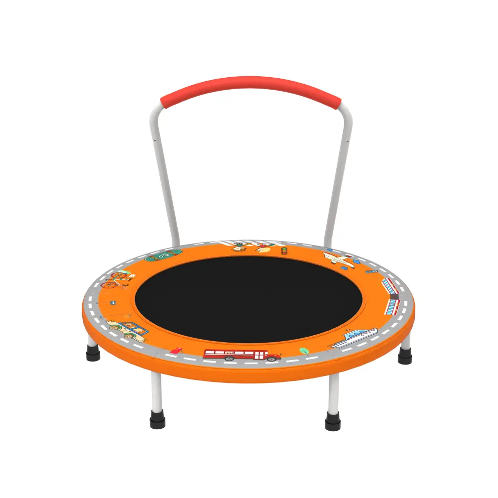 36 Inch Mini Trampoline for Kids Ages 1-6, Indoor-Outdoor Use with Anti-Rollover Handle, 150 lbs Maximum Weight Capacity for Fun Play
