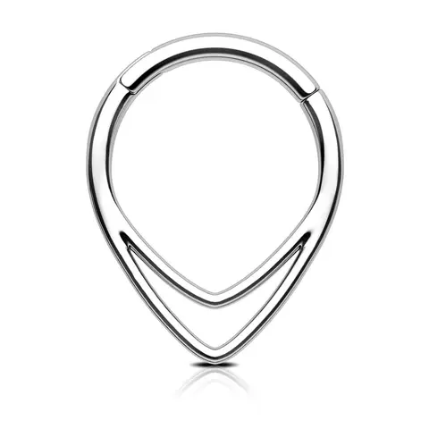 OUFER 16G-1.2mm 316L Stainless Steel Triangle Hinged Latch Split Ring, Hypoallergenic Septum Rings, 8mm Basic Chic Body Jewelry, Elegant Statement Nose Hoops Piercing Accessories