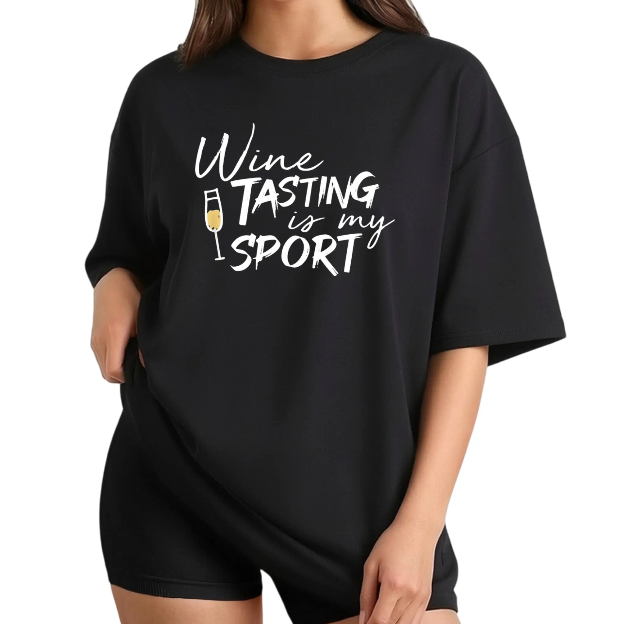 Womens Wine Tasting Is My TShirt Retro Wine Lover Tee with Champagne Glass Graphic G Casual Shirt for Wine Enthusiasts Parties Daily Wear Funny Gift for Oenophiles PLUSi01Crew Neck Short Sleeved Top Suitable for All Seasons Casual and Versatile