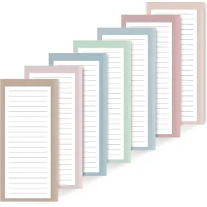 7P Magnetic Notepads for Refrigerator, 30 Pages/Book Grocery List Magnet Pad for Fridge, Magnetic List Notepad for Grocery List and To-Do Memos
