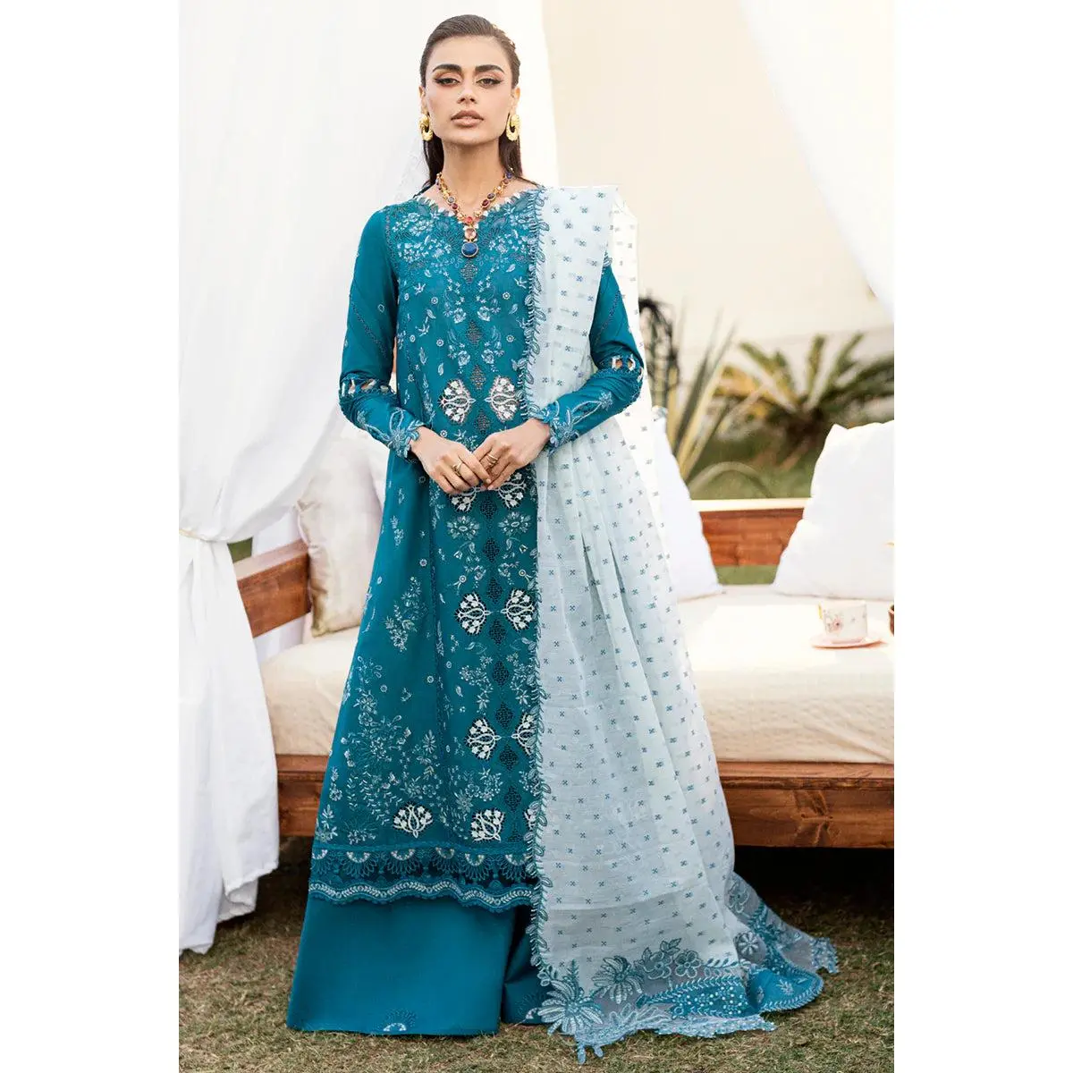 Qalamkar - CS-07 Alyana 3 Piece Embroidered Lawn