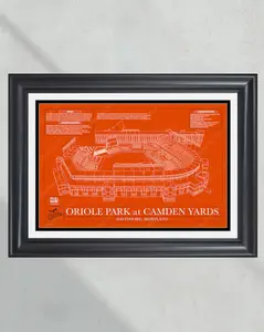 [Unframed Poster] Baltimore Orioles Oriole Park at Camden Yards Stadium Ballpark Blueprint Baseball Wall Art
