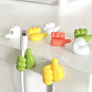 Thumb hook cable hub Cute data cable storage Fixed cable organizer Desktop organizer Thumb stick hook random color