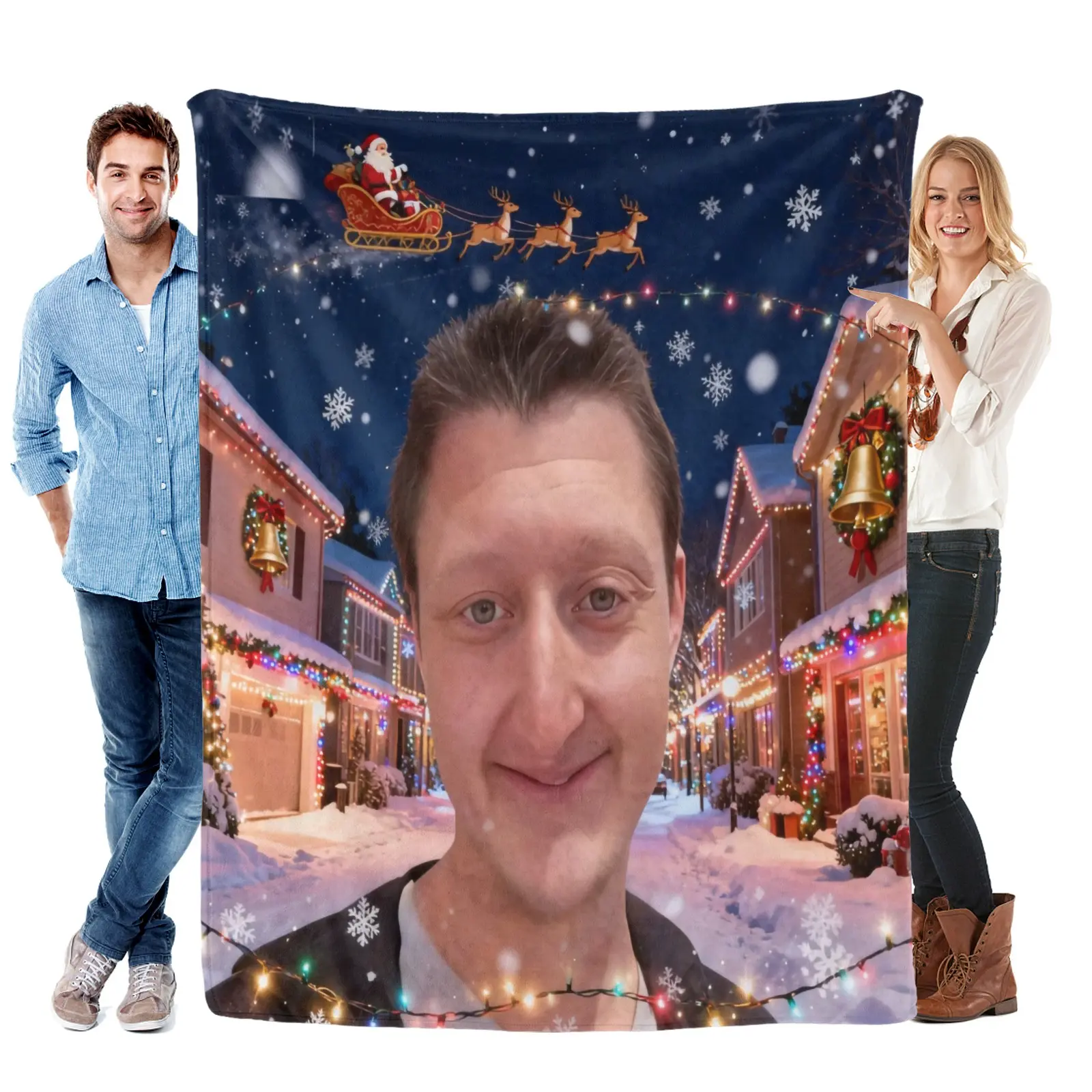 Daniel Larson Selfie Polar Throw Blanket, 80x60in Extra Large Cozy Warm Furry Soft Blanket for Sofa, Bed, Holiday Christmas Gifts for Family, Cozy Warm Blanket
