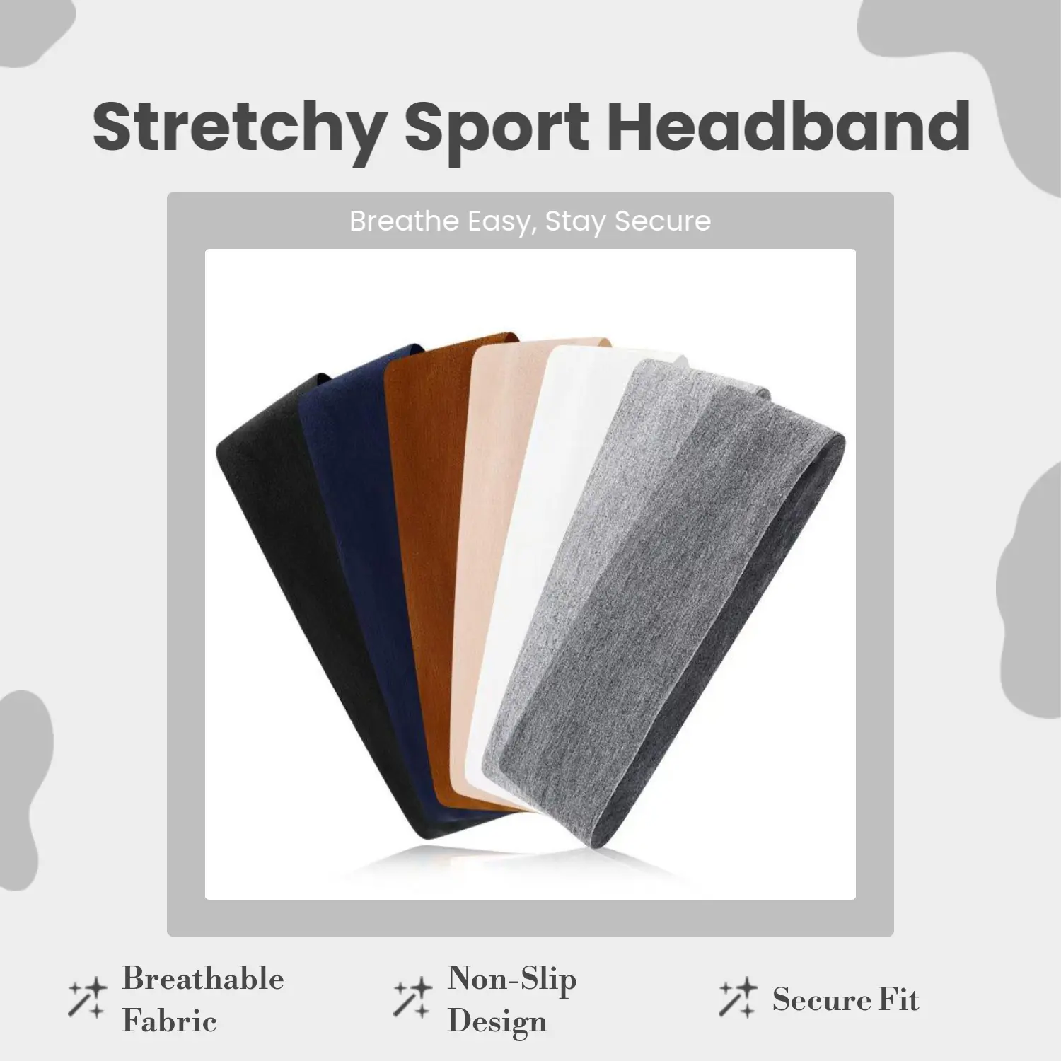 Soft Stretchy Fabric Headbands, Non Slip Wide Hair Bands For Women, Ideal For Yoga Running Gym Workout Daily Wear, Breathable Elastic Sweat Wrapping Hair Accessories To Hold Hair Securely Without Slipping Or Tight Discomfort