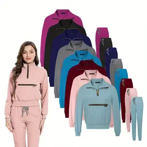 Spring Autumn Scrubs Uniform Hot Sale Custom Logo Long Sleeved Hospital Sets Scrubs Woman Suit Veterinary Nurse Uniforms