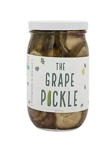 The Grape Pickle - Sweet & Tangy Pickled Grapes And Cucumbers For Charcuterie And Cocktails, 16 oz Jar Meals