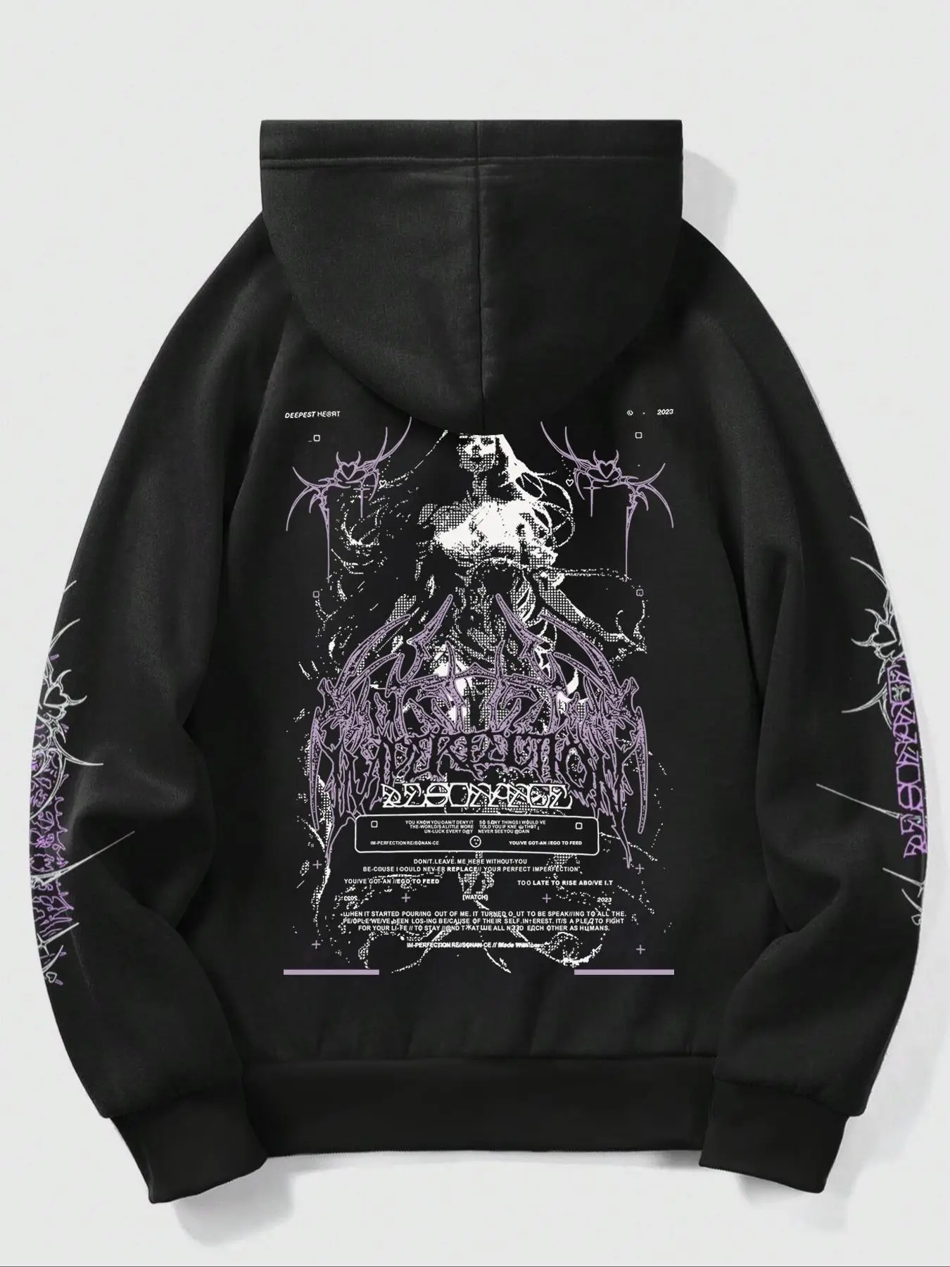 Men's Cartoon & Letter Print Drop Shoulder Hoodie, Fashion Casual Regular Fit Drawstring Pocket Hooded Sweatshirt for Daily Holiday Outdoor Wear, Men