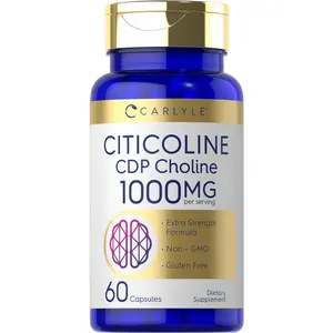 Carlyle Citicoline CDP Choline 1000mg | 60 Capsules | Extra Strength Formula | Non-GMO, Gluten Free Supplement