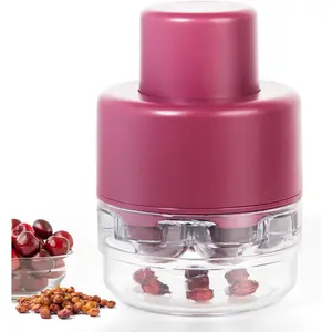 Cherry Pitter Multiple, Push Type Cherry Seed Remover 7 at a Time, Cherry Pitter Tool Pit Remove Quick and Effortless Removal Suitable for kitchen, Save Time & Space for Making Cherry Jam (Red) Fruit Plastic