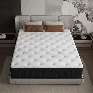 10,12,14Inch Twin, Full, Queen, King Mattress Memory Foam And Spring, Hybrid Mattress Medium Firm,Cooling Night Sleep, For School Dormitory Home Room Hotel ,Boxed Halloween Christmas Gift, Modern twin size mattress