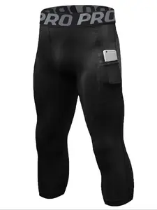 Men's Training Compression Pants, Athletic Stretchable, High Elasticity, Breathable Design, Moisture-Wicking, Perfect for Fitness and Running, Gym Sportswear Bottoms, Breathable Activewear Bottoms