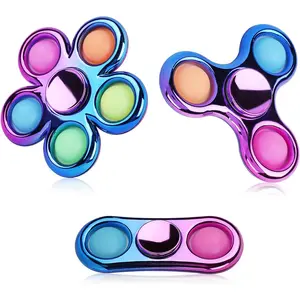 Pop Fidget Spinner, 3 Pack Fidget Toys Adults - Fidget Spinners for Kids, Fidget Toys for Kids Teens for Party Favors Classroom Carnival Prize
