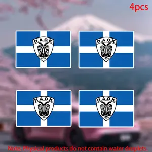 4pcs-PAOK FC Sticker-car stickers for doors, windows, laptops, luggage, furniture and bumpers-durable adhesive vinyl material