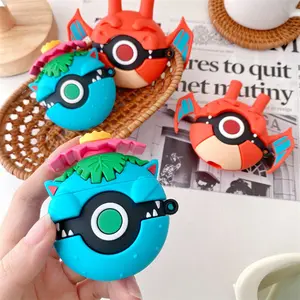 Cute Anime 3D Ball AirPods Case Compatible with AirPods 1 2 3 Pro Pro2 Shockproof Anti-Fall Silicone Earphone Protective Cover Case Accessories