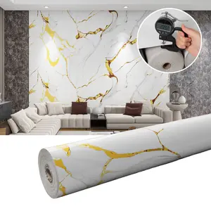 Marble Tile Wall Stickers, Self-Adhesive Waterproof Wallpaper, Anti-Static Xpe Material, Easy Home Installation, Suitable for Kitchen & Bathroom