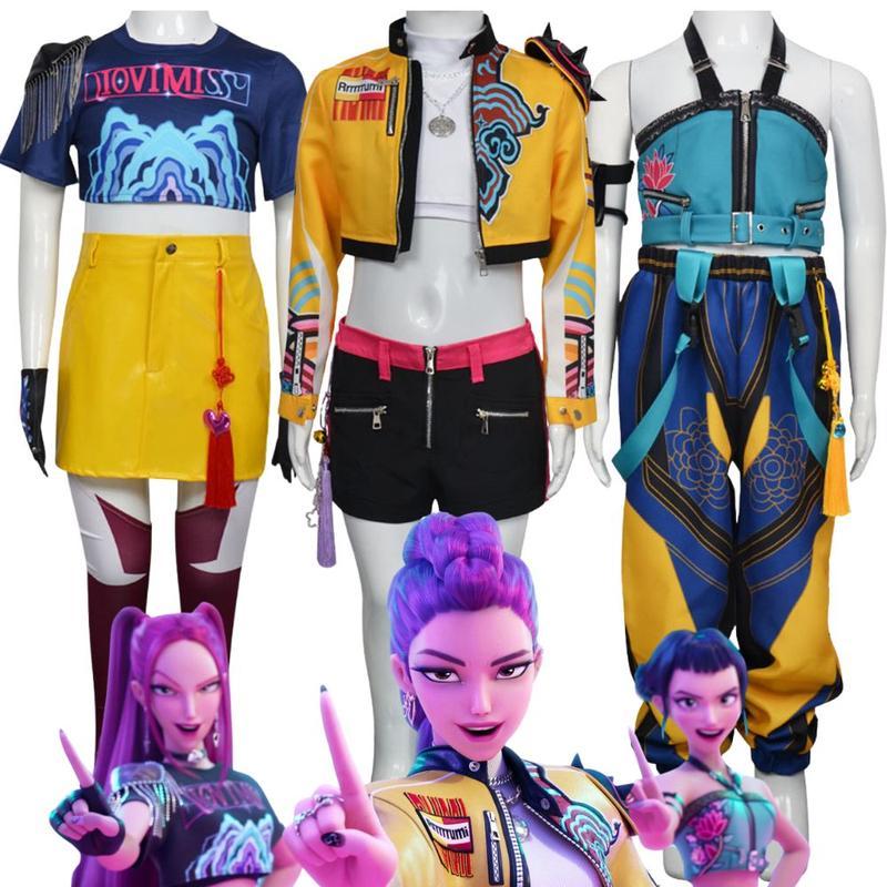ZDJ Kids Kpop Demon Hunters Rumi Zoey Mira Cosplay Huntrix Costume For ...