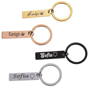 Name Engraved Bar Keychain in Multiple Fonts