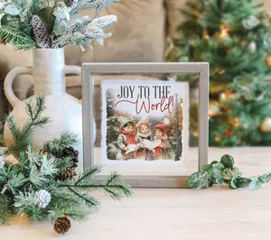 Sincere Surroundings 10" Joy To The World Floating Frame Art