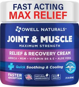 OWELL Naturals Cooling Body Cream with Arnica & Aloe Vera – Lightweight Moisturizing Comfort Formula for Dry Skin, Non-Greasy, 2 Oz