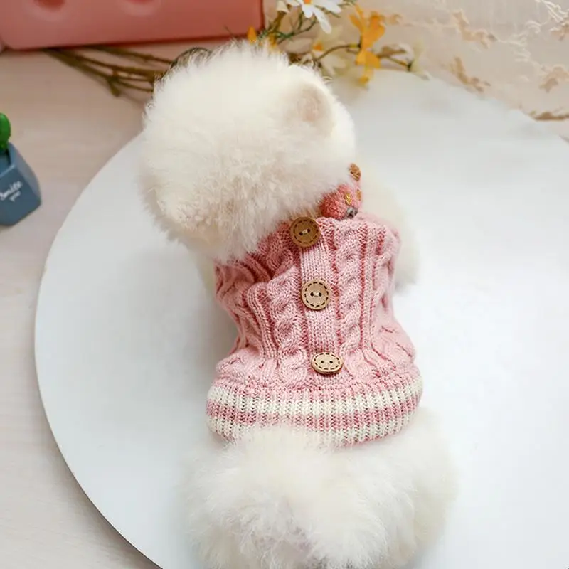 Dog Sweater, 1 Count Cute Soft Knit Pullover Pet Clothes, Turtleneck Winter Warm Clothing for Small Dogs & Cats, Fashion Dog Outfit, Pet Apparel Dog C