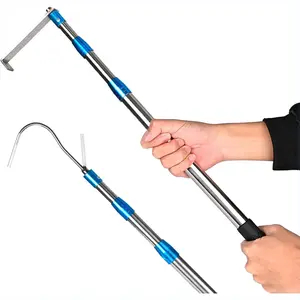 6.3 Ft Truck Cargo Grabber Reach Retriever Tool With Two Hooks, Pickup Truck Bed Heavy Duty Truck Accessories Telescoping Pole