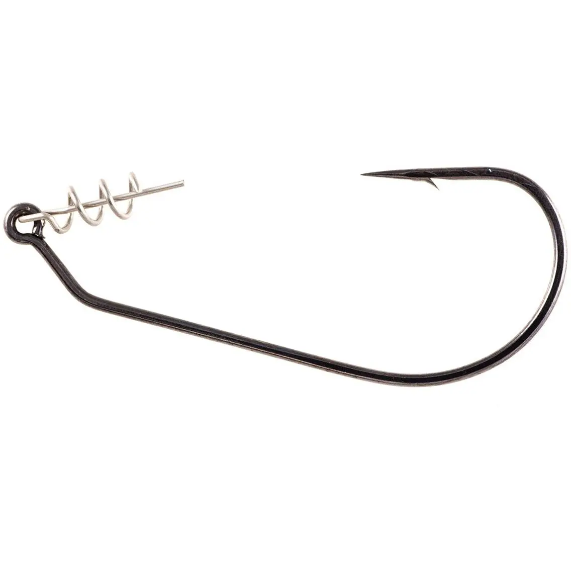 Fine Wire Twistlock Worm Hooks for Bass Fishing, Wide Gap Design with 30 Degree Bend and Center Mount Spring for Finesse Baits, Centering Pin Within The Spring