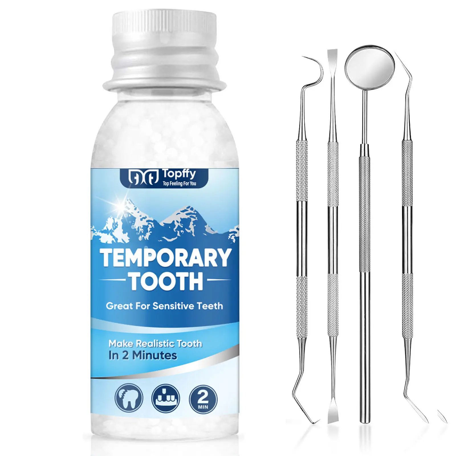 Moldable Temporary Tooth Shaping Kit 30mL, DIY At-Home Cosmetic Gap Cover, Comfort Natural Looking Temporary Tooth Cover