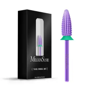 MelodySusie Typhoon Nail Drill Bits, 3/32'' Carbide Tungsten Multi-function Bits, Fast Remove Acrylic or Hard Gel for Manicure Pedicure Salon Professional or Beginner, Purple, Coarse