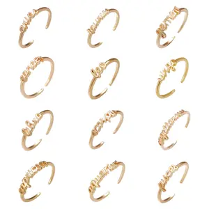 Cosmic Charm: 12 Zodiac Sign Adjustable Ring - Astrology Jewelry for Her/Him ,The perfect gift for couples, friends, and family girl tiktokshopblackfriday cherries purse charm customizable name juma copper stylish hand warmer anime cosplay jewelry asandy