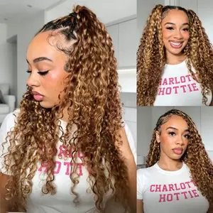 [NEW COLOR] 4/27 Burmese Curly Crochet Hair Human Hair Extensions Highlight Brown / Natural Black /99J  /Reddish Brown Pre-Separated Miracle Knots 50g/Pack Knotless Boho Braids,4–5 Packs Full Head,Vacation Hair#WorldCup2026#gameday outfits#DealsForYouDays