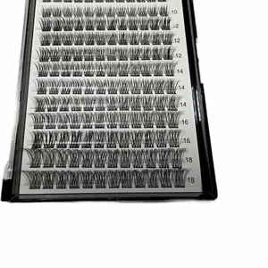 Wispy Vanilla Bean Cluster False Eyelashes, 10mm-18mm Mixed Sizes, Soft Puff Lash Cluster Kit for Makeup