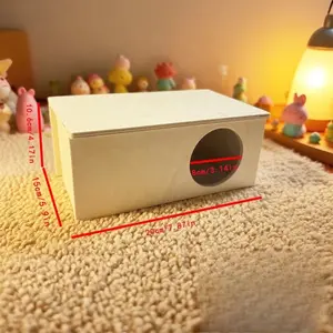 Wooden Hamster Hideout Toy, Bear-Style Hamster Shelter House, Pet Cage, Animal Habitat Decor, Ideal for Small Pets & Enrichment
