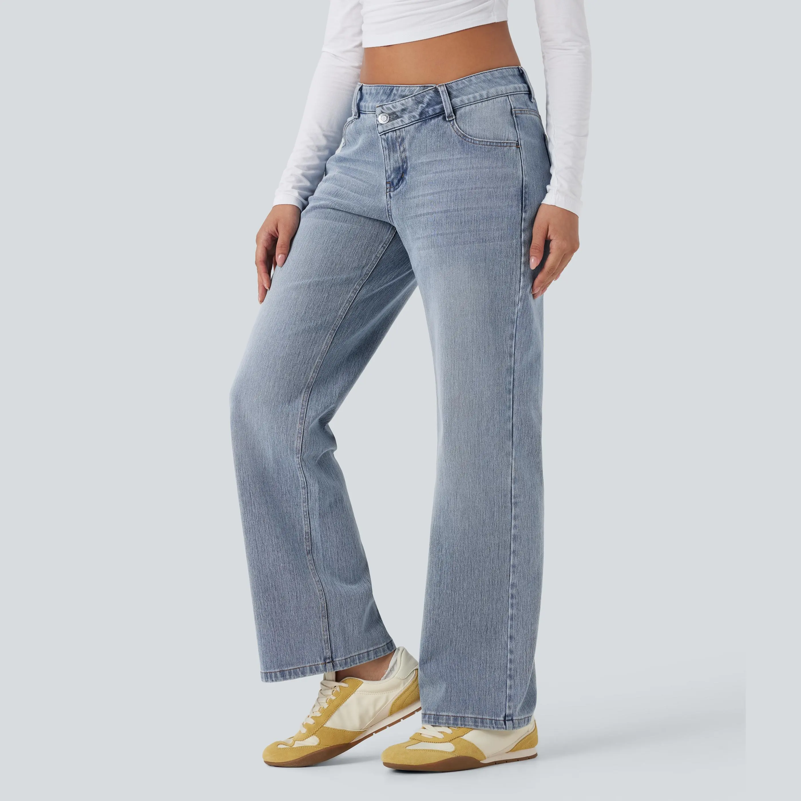 【Creator‘s Pick】Halara Flex Asymmetric Low Rise Straight Leg Casual Jeans with Pockets#TikTokShopSpringGlowUp 【Creator‘s Pick】Halara Flex Asymmetric Low Rise Straight Leg Casual Jeans with Pockets#TikTokShopSpringGlowUp