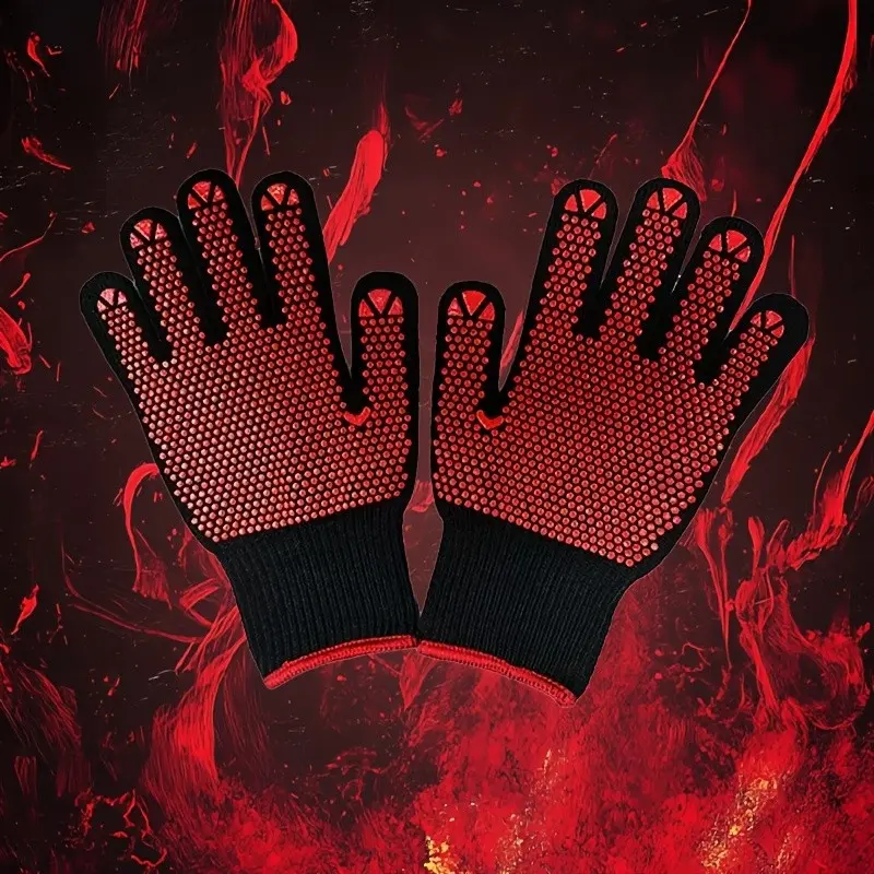 2pcs Anti-Slip Hair Styling Gloves, Flexible Five-Finger Design, Comfortable Breathable Multifunctional Durable Gloves for Various Tasks