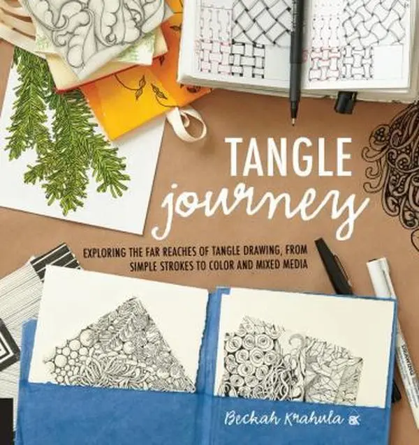 USED Book - Tangle Journey: Exploring the Far Reaches of Tangle Drawing, from Simple Strokes to Color and Mixed Media by Krahula, Beckah (Paperback) - english