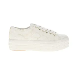 Keds Womens Triple Up Canvas Lace Up Sneakers Shoes Casual - Off White