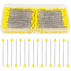 500 count Straight Pins,Glass Ball  Quilting Pins 1.75inch, Sewing Pins for Fabric, Stainless Steel Dressmaker Pin for Sewing, Crafting,  Making