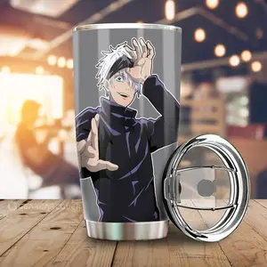 [New Anime Drinkware - Sale Up To 35%] Satoru Gojo Tumbler Cup, Jujutsu Kaisen Anime Car Accessories, Strongest Sorcerer Mug, Cool Sensei Drinkware, Fan Gift